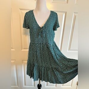 American Eagle Outfitters Teal Floral Mini Dress